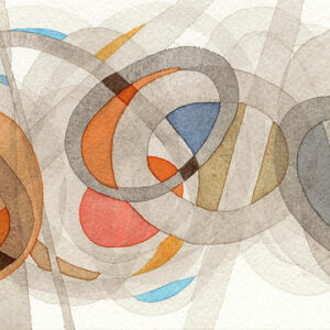 Home sepia & orange abstract art